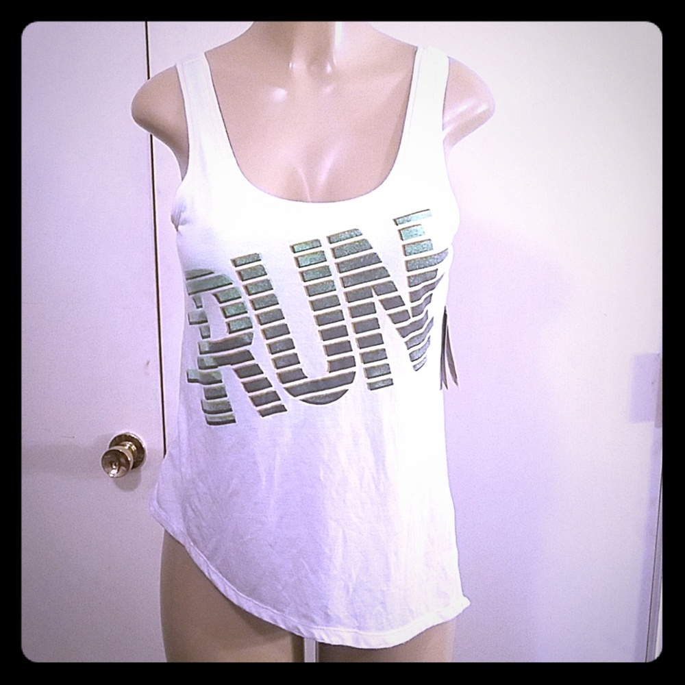 ENERGIE WOMEN'S GREEN WHITE RUN ACTIVE TOP